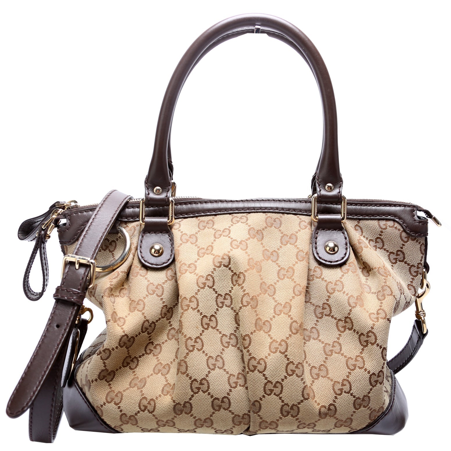 Gucci Leather Canvas Shoulder Bag