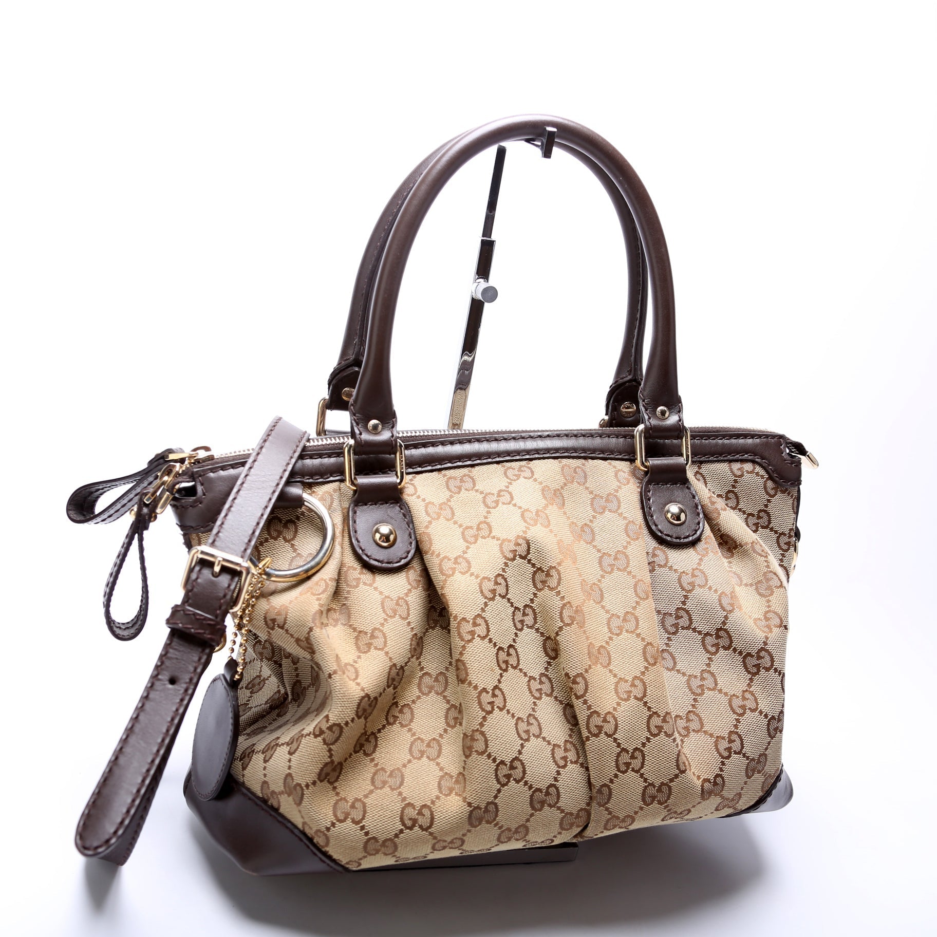 Gucci Leather Canvas Shoulder Bag