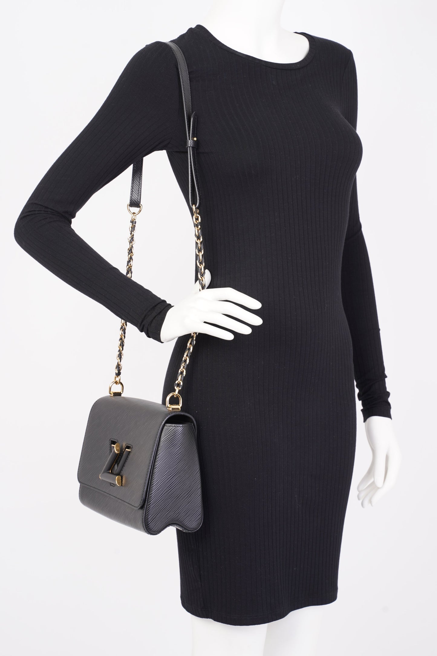 Louis Vuitton Twist MM Chain Black Epi Leather Handbag