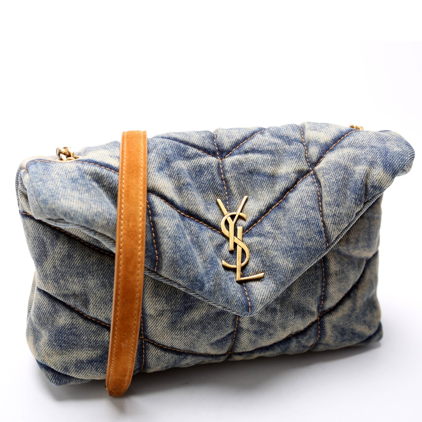 Saint Laurent Loulou Toy Puffer Denim 620333 Bag