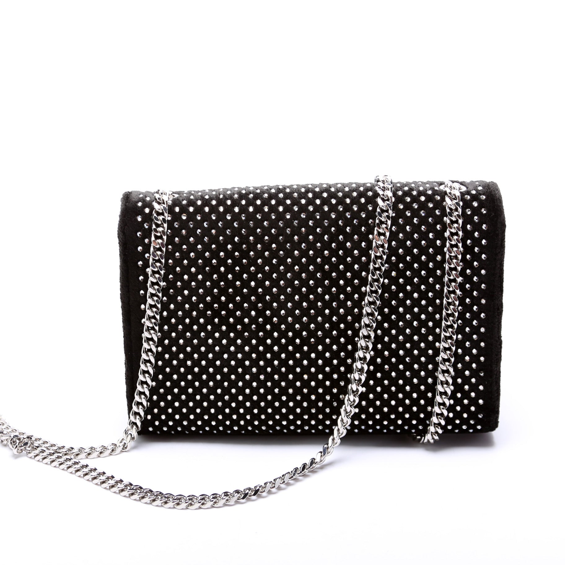 Saint Laurent Kate Satchel Small Velvet Rhinestone 471286 Bag