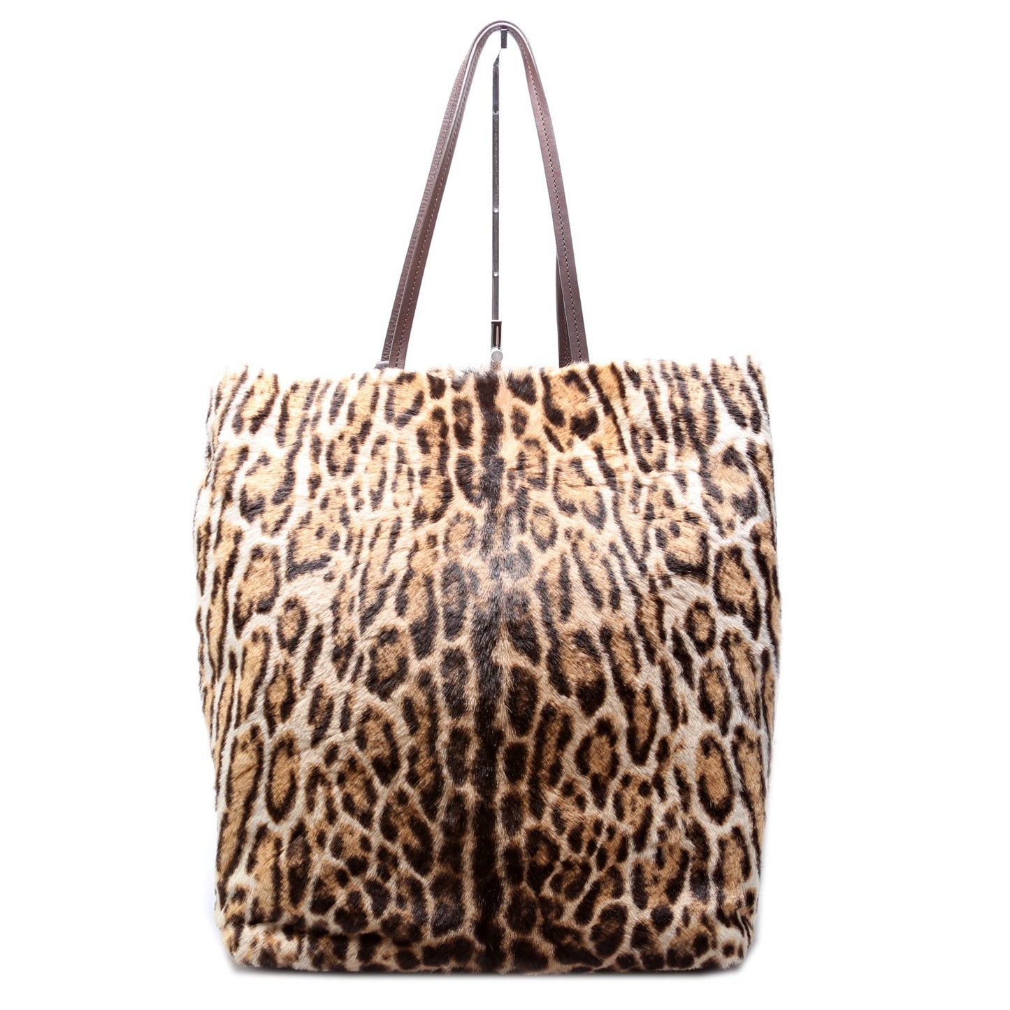 Saint Laurent Leopard Print Ponyhair North/South Tote Bag