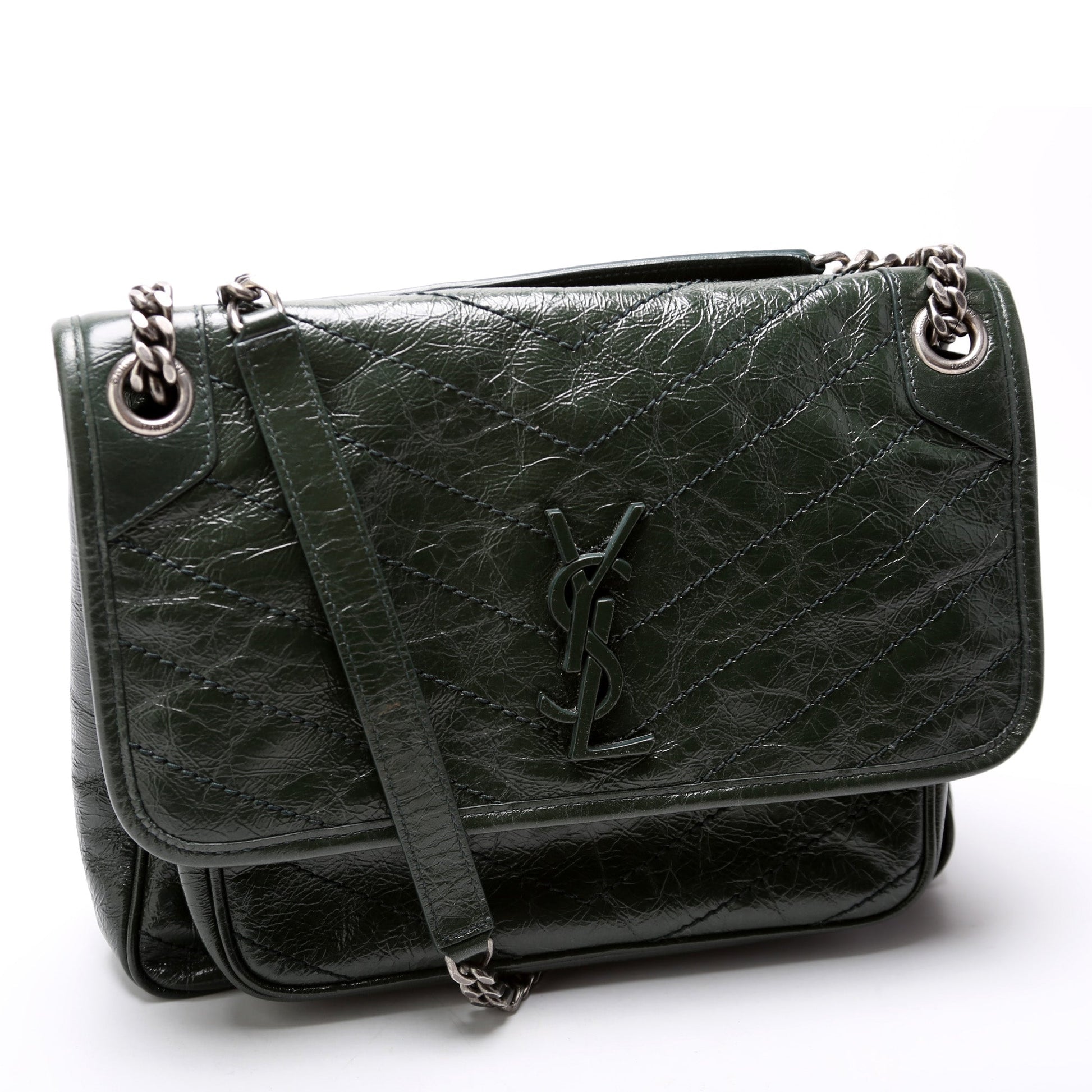 Saint Laurent Niki Medium Crinkle Leather Bag