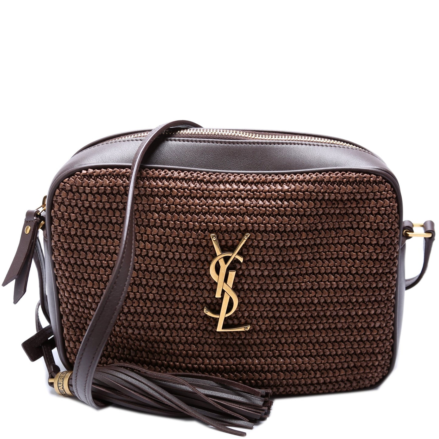 Saint Laurent 612542 Lou Camera Medium Raffia Bag