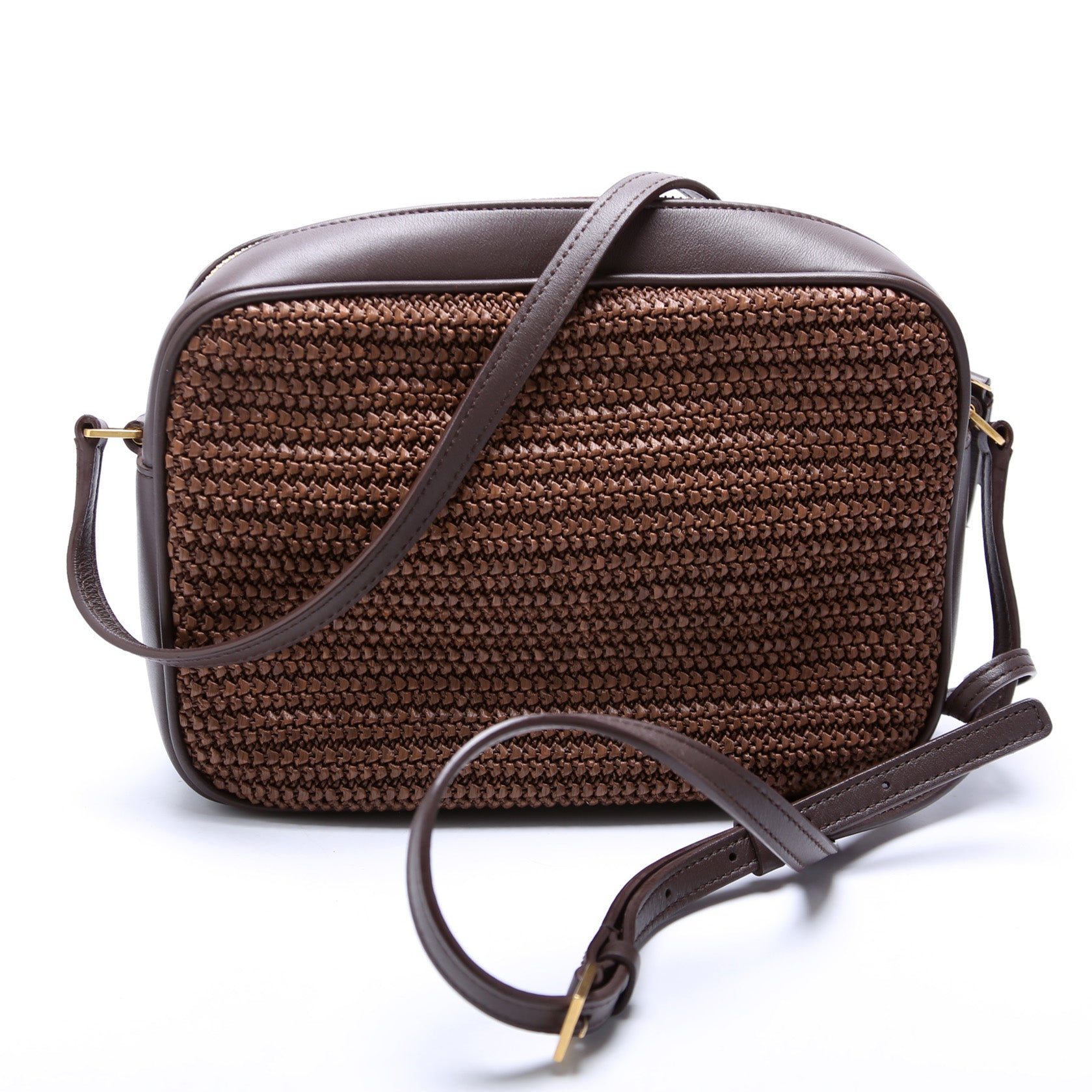 Saint Laurent 612542 Lou Camera Medium Raffia Bag