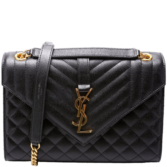 Saint Laurent Envelope Medium Grain de Poudre Triquilt 600185 Bag