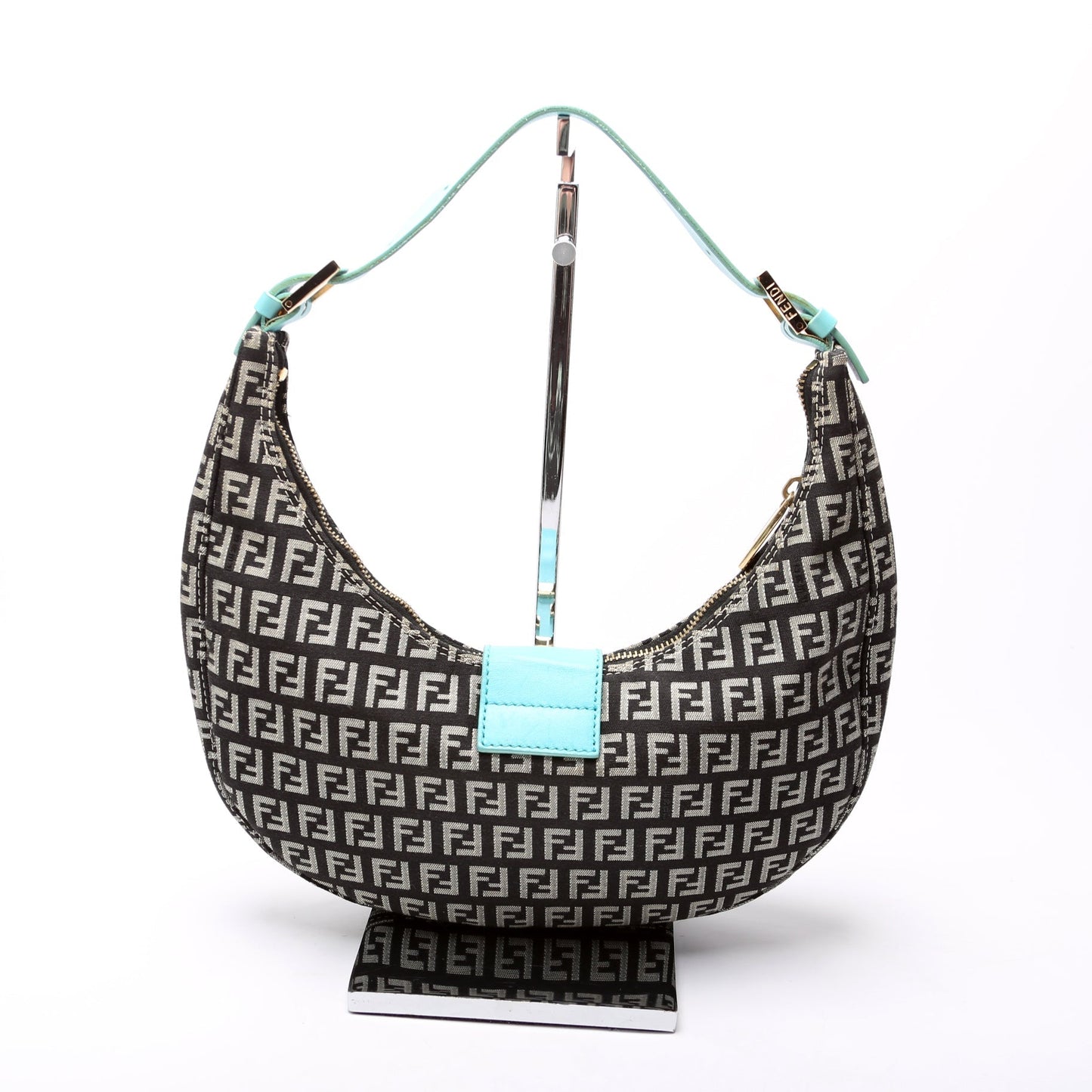 Fendi Zucchino Half Moon Hobo 8BR020 Bag