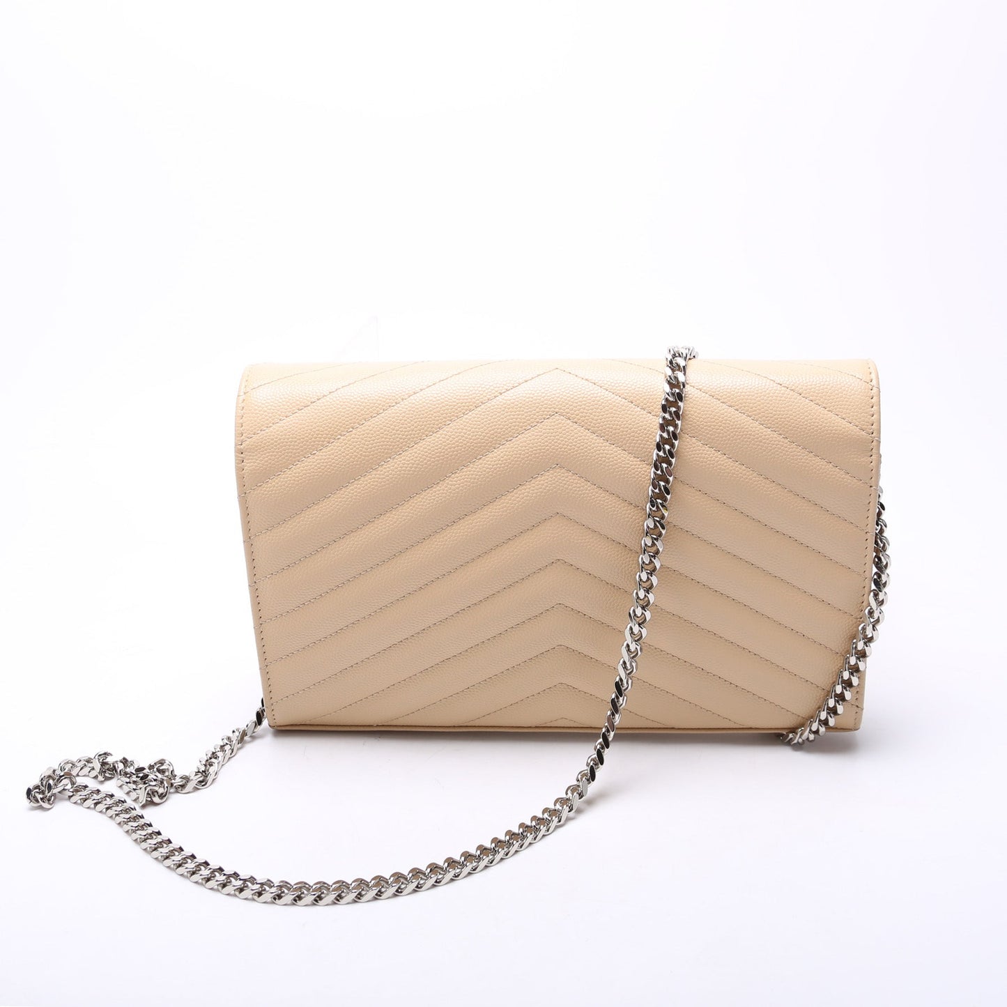 Saint Laurent Grain De Chain Wallet Cream 337828 Bag