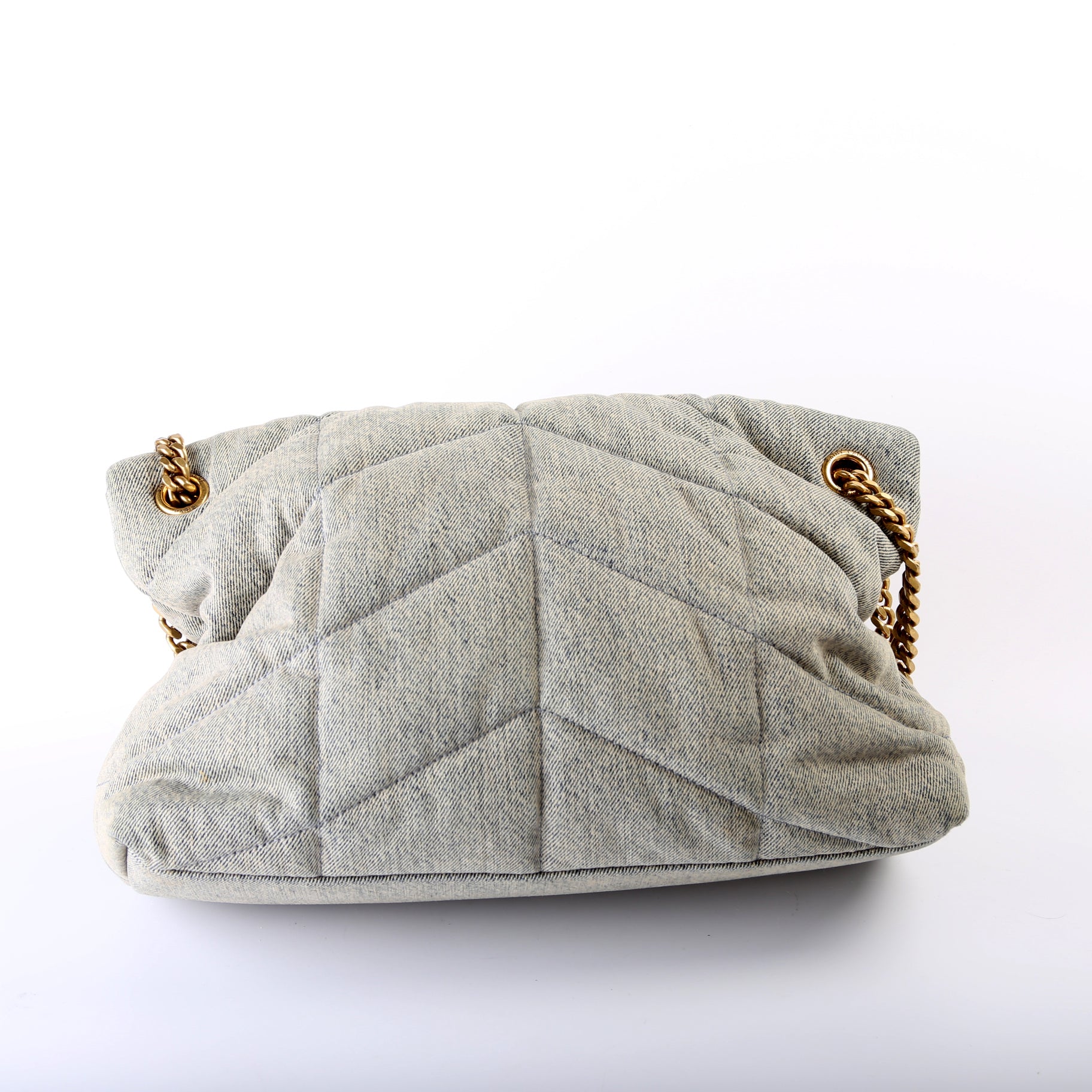 Saint Laurent Puffer Quilted Medium Denim 577475 Bag