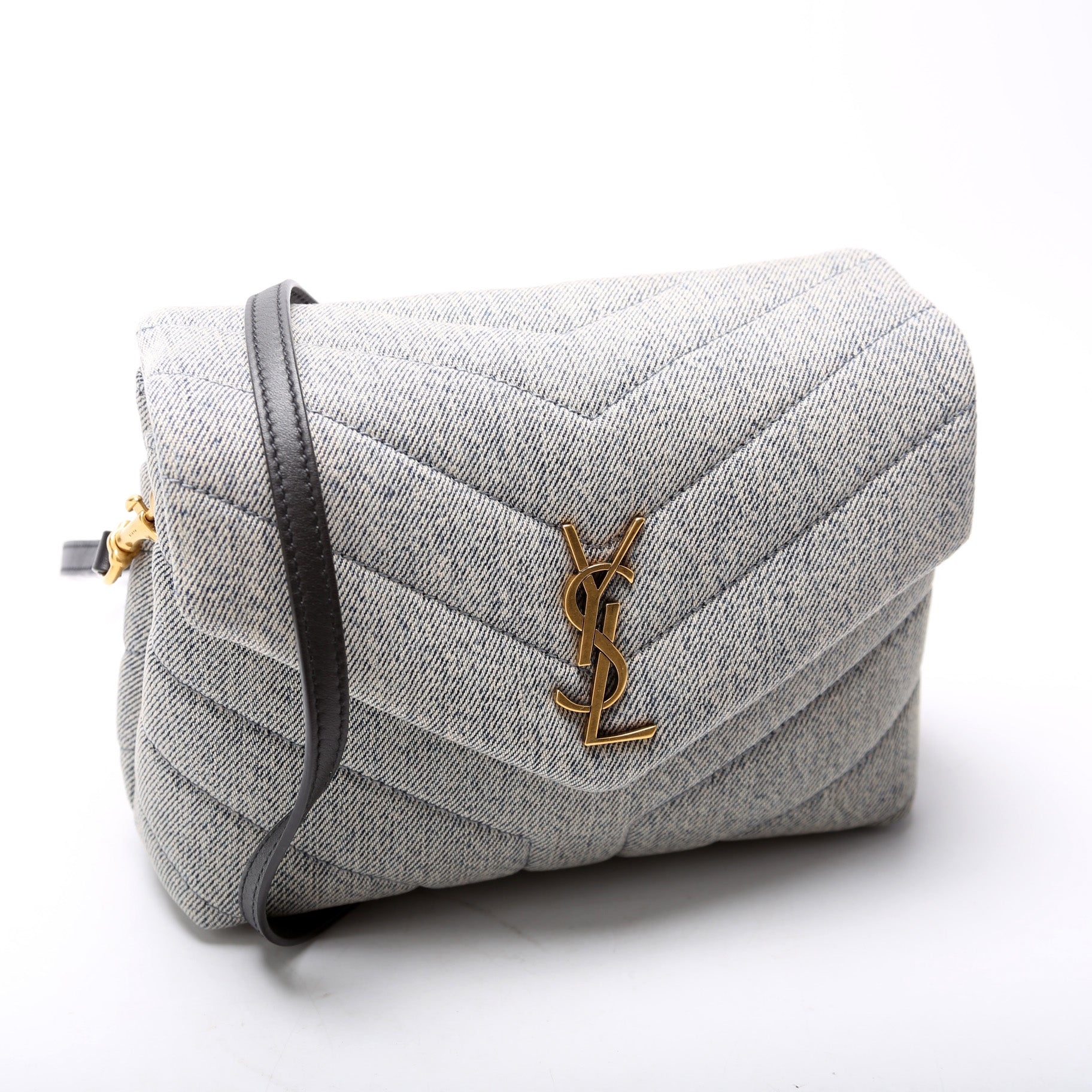 Saint Laurent Loulou Satchel Toy Crossbody Denim Bag