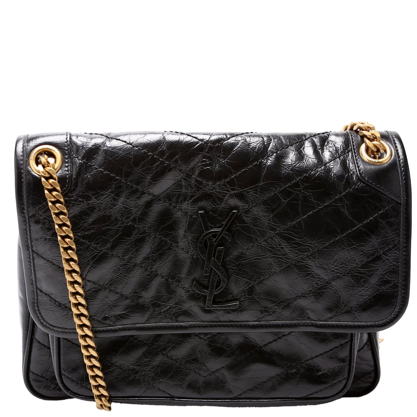 Saint Laurent Niki Medium Crinkle Leather Bag