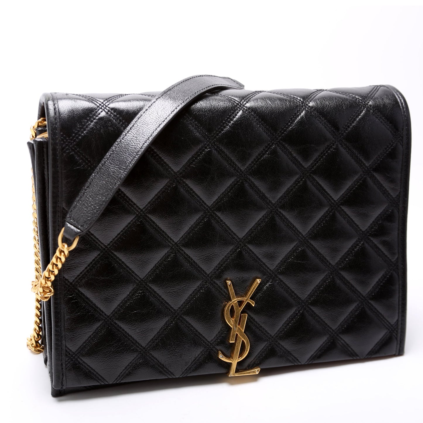Saint Laurent 579607 Becky Quilted Lambskin Shoulder Large Bag