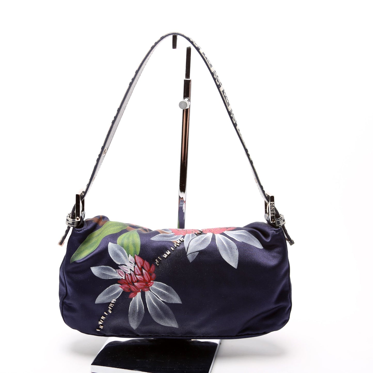 Fendi Baguette Embellished Floral Shoulder Bag