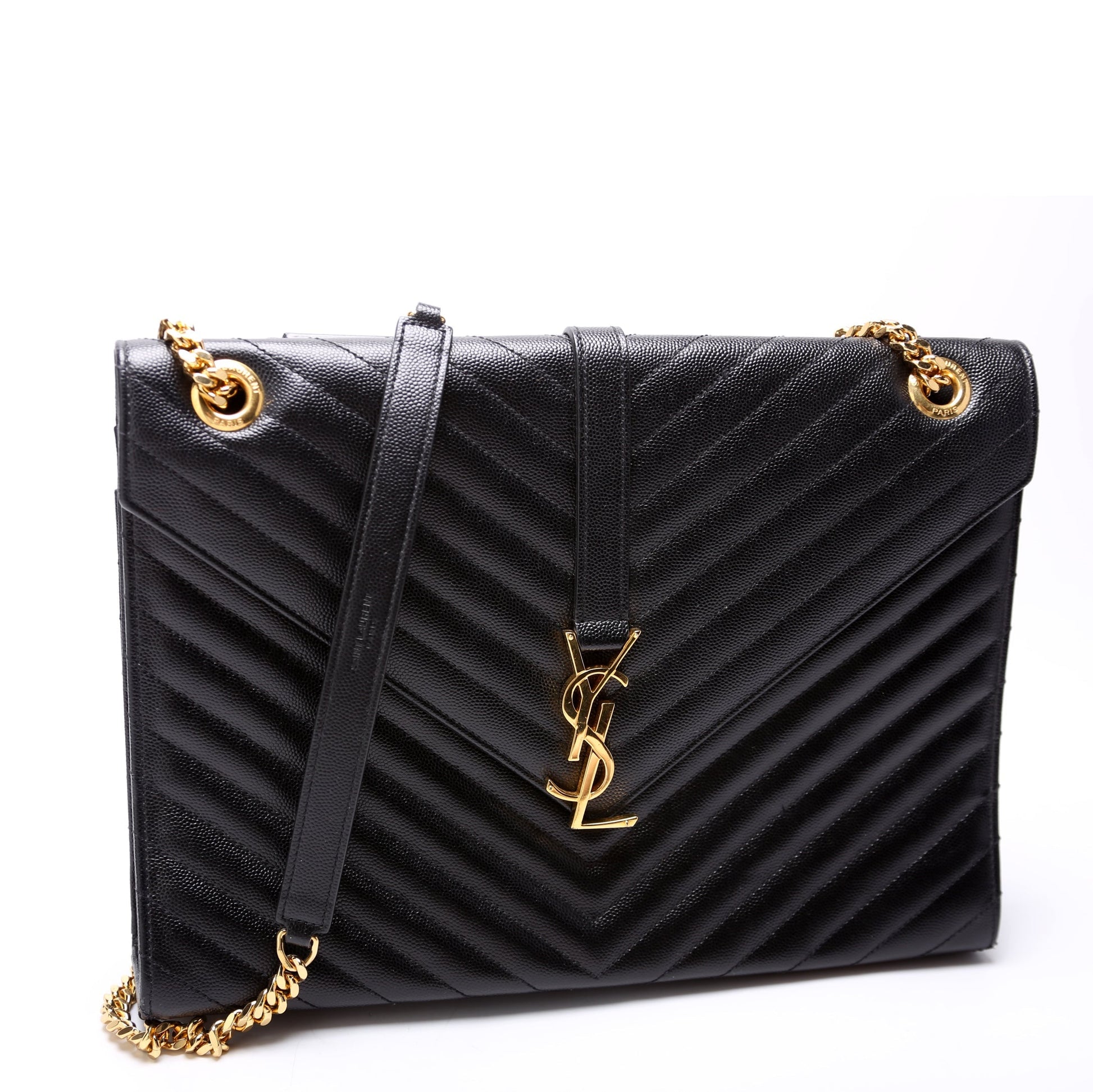 Saint Laurent 396910 Envelope Chevron Large Bag