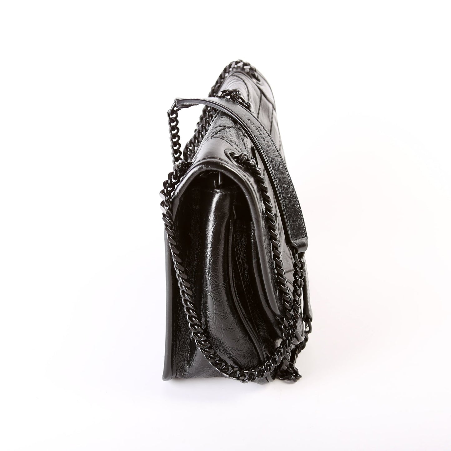 Saint Laurent Niki Baby Crinkled Leather 633160 Black Bag
