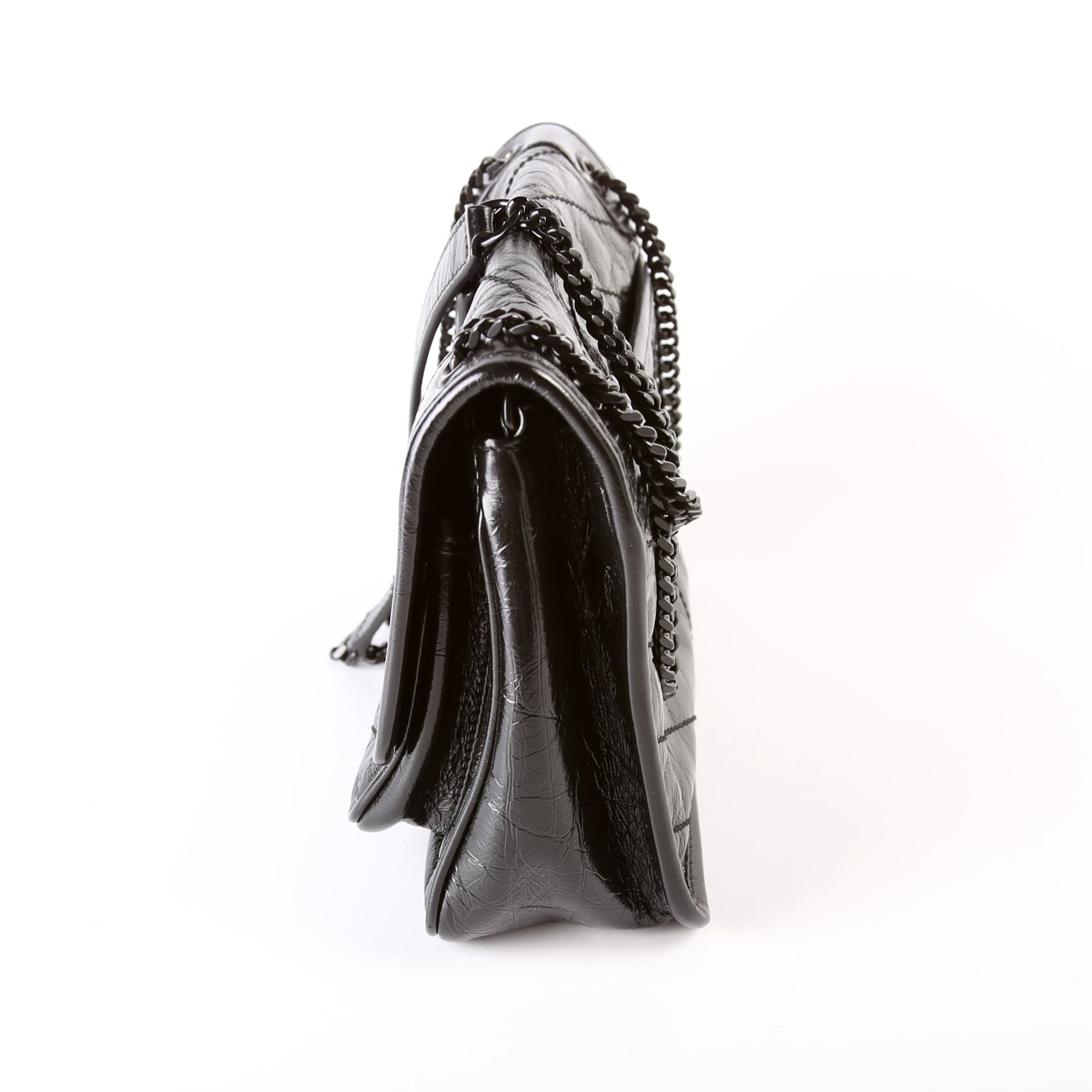 Saint Laurent Niki Baby Crinkled Leather 633160 Black Bag