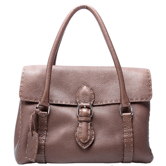 Fendi Linda Selleria Leather Medium Brown Bag