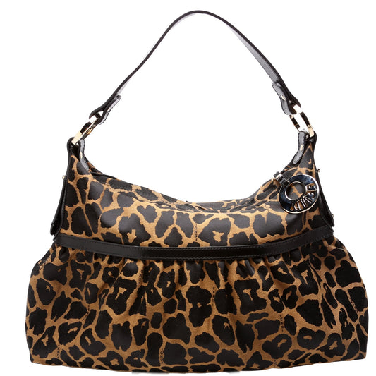 Fendi 8BR448 Leopard Chef Hobo Black/Brown Bag