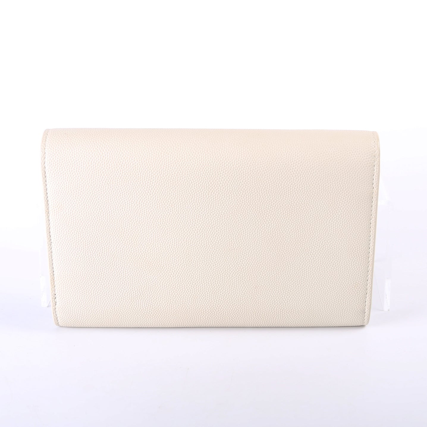 Saint Laurent Uptown Chain Wallet Grain 607788 Cream Bag