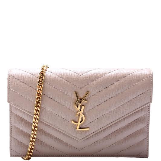 Saint Laurent Envelope Chain Wallet Beige Bag