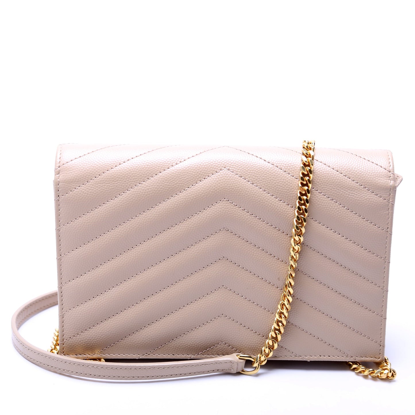 Saint Laurent Envelope Chain Wallet Beige Bag