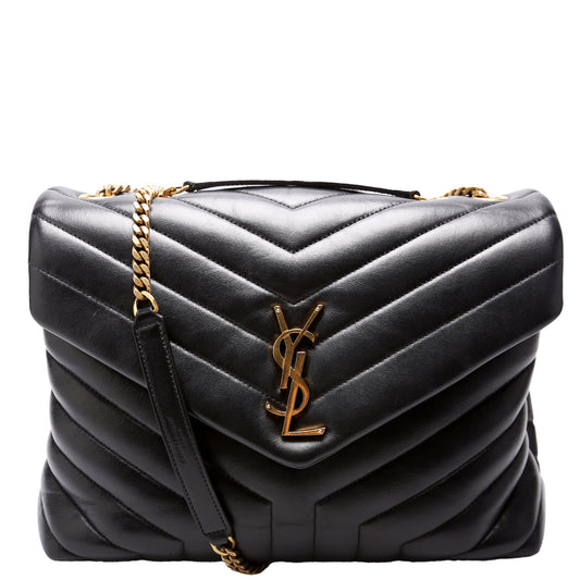 Saint Laurent Loulou Medium Quilted Black Bag