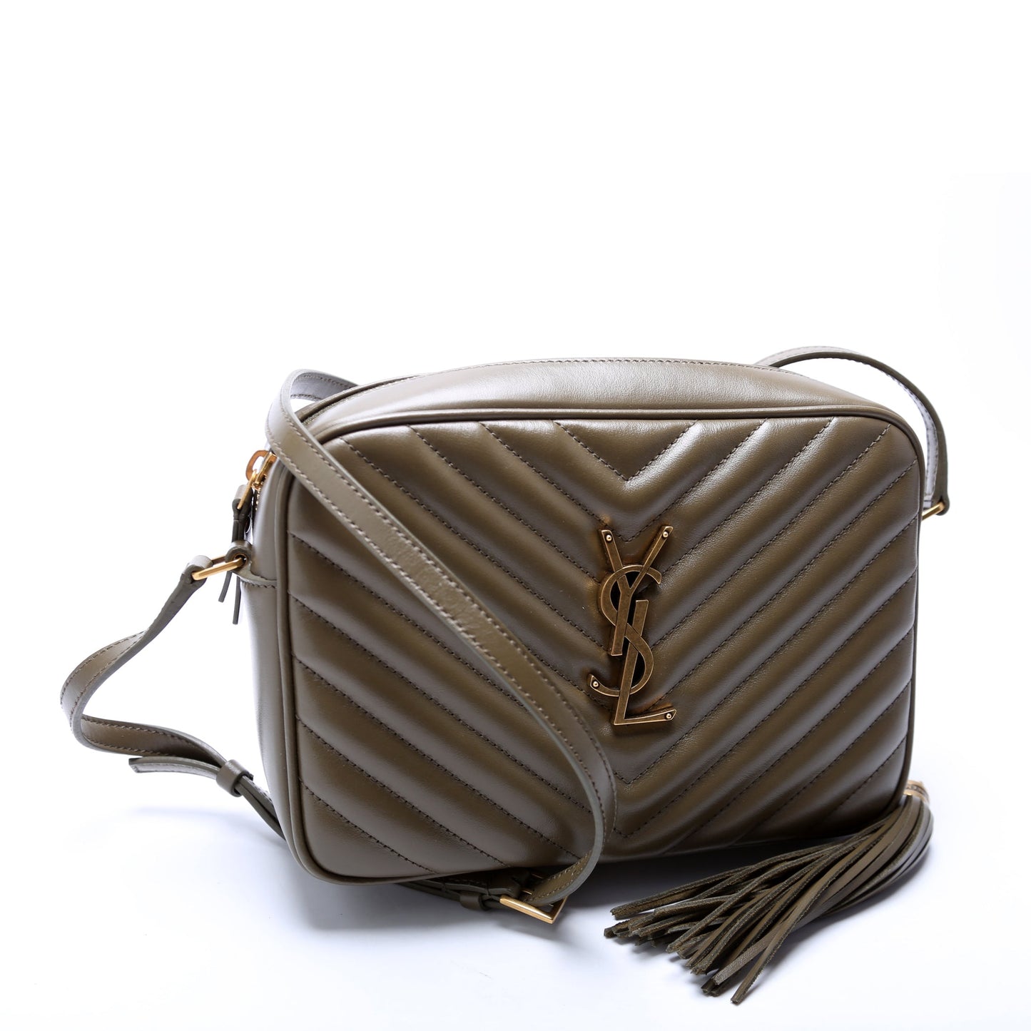 Saint Laurent Lou Camera Quilted 612544 Green Bag