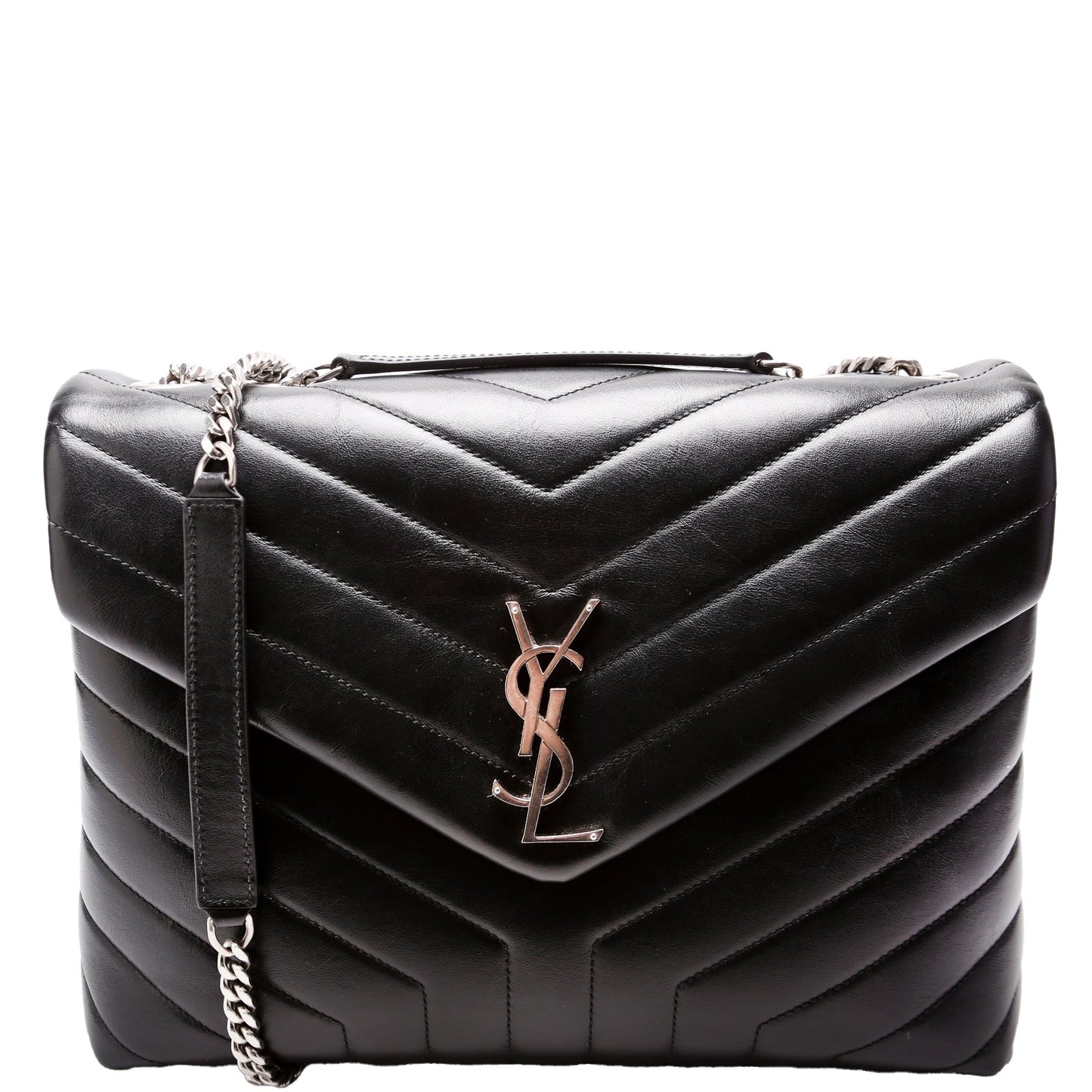 Saint Laurent Loulou Medium Quilted Black Bag