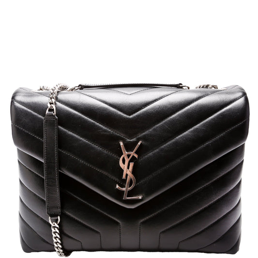 Saint Laurent Loulou Medium Quilted Black Bag