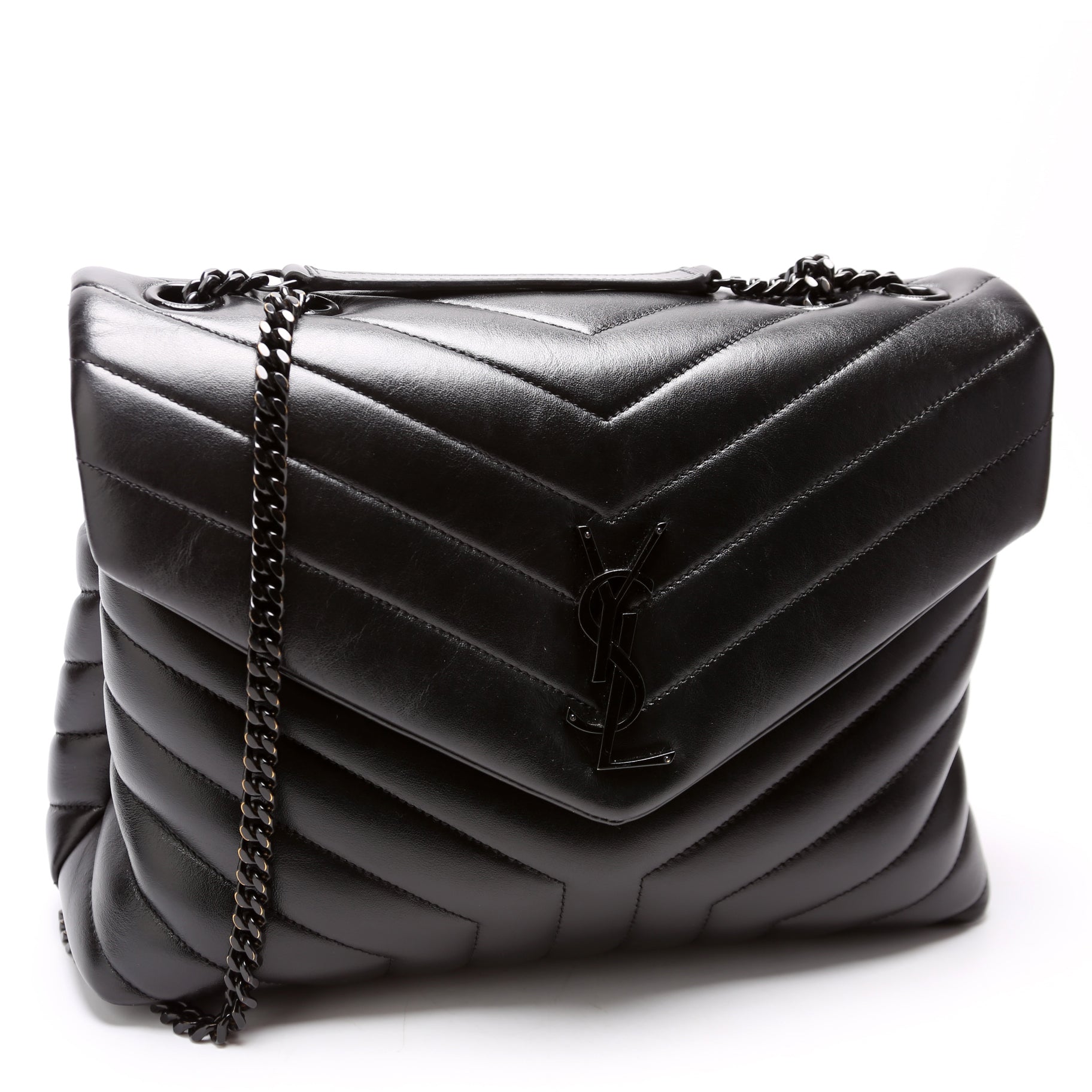 Saint Laurent Loulou Medium Quilted 574946 Black Bag