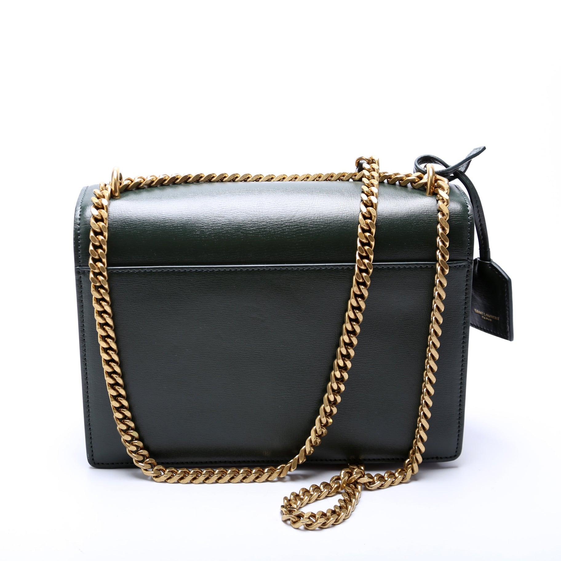 Saint Laurent Sunset Medium Smooth Leather Green Bag