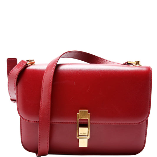 Saint Laurent Calfskin Le Carre Satchel Red Bag