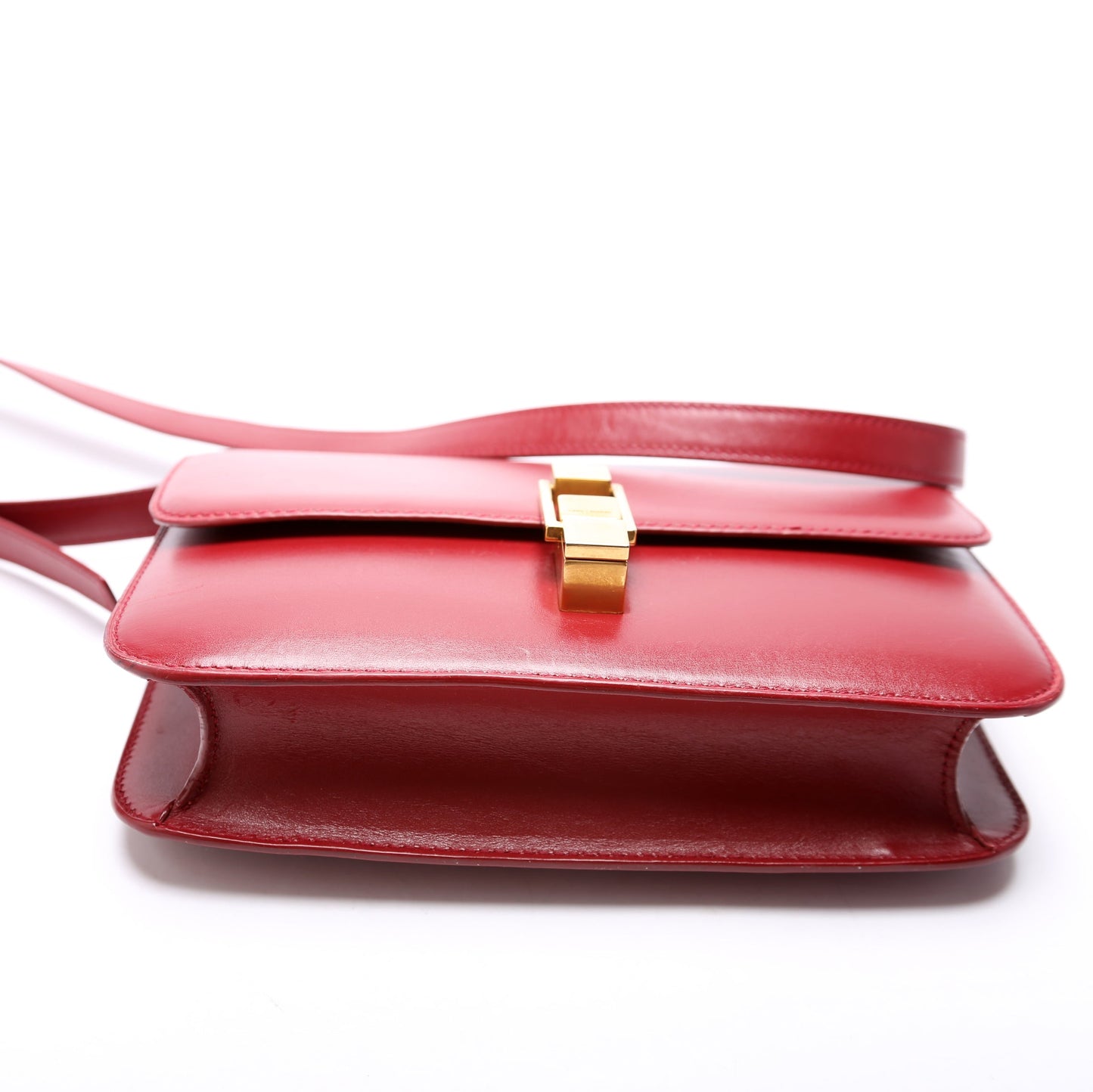 Saint Laurent Calfskin Le Carre Satchel Red Bag