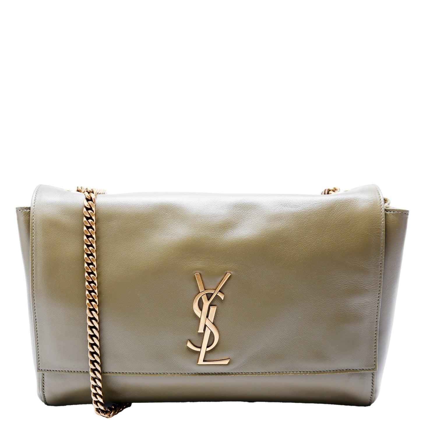 Saint Laurent Kate Satchel Medium Reversible Suede/Leather 553804 Green Bag