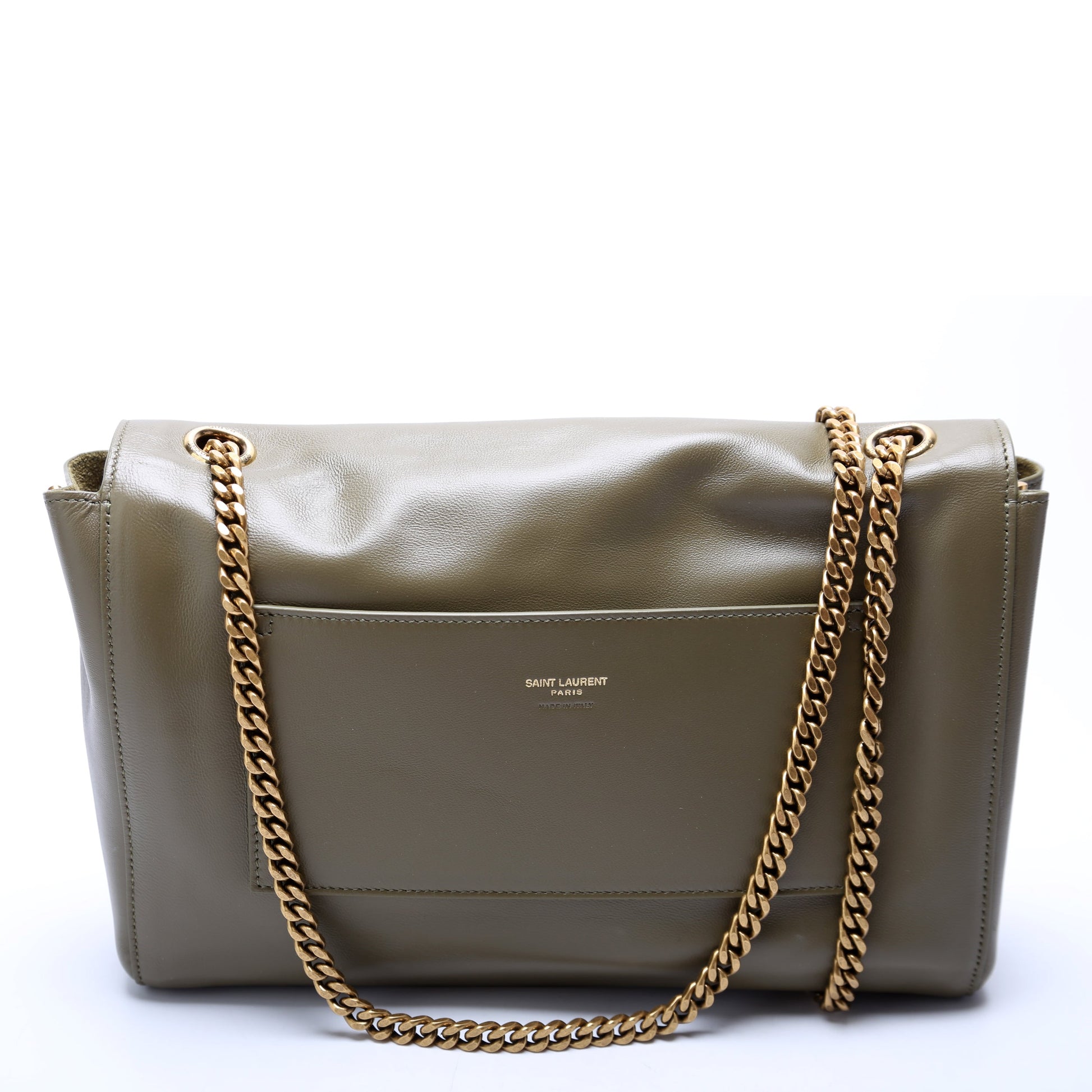 Saint Laurent Kate Satchel Medium Reversible Suede/Leather 553804 Green Bag