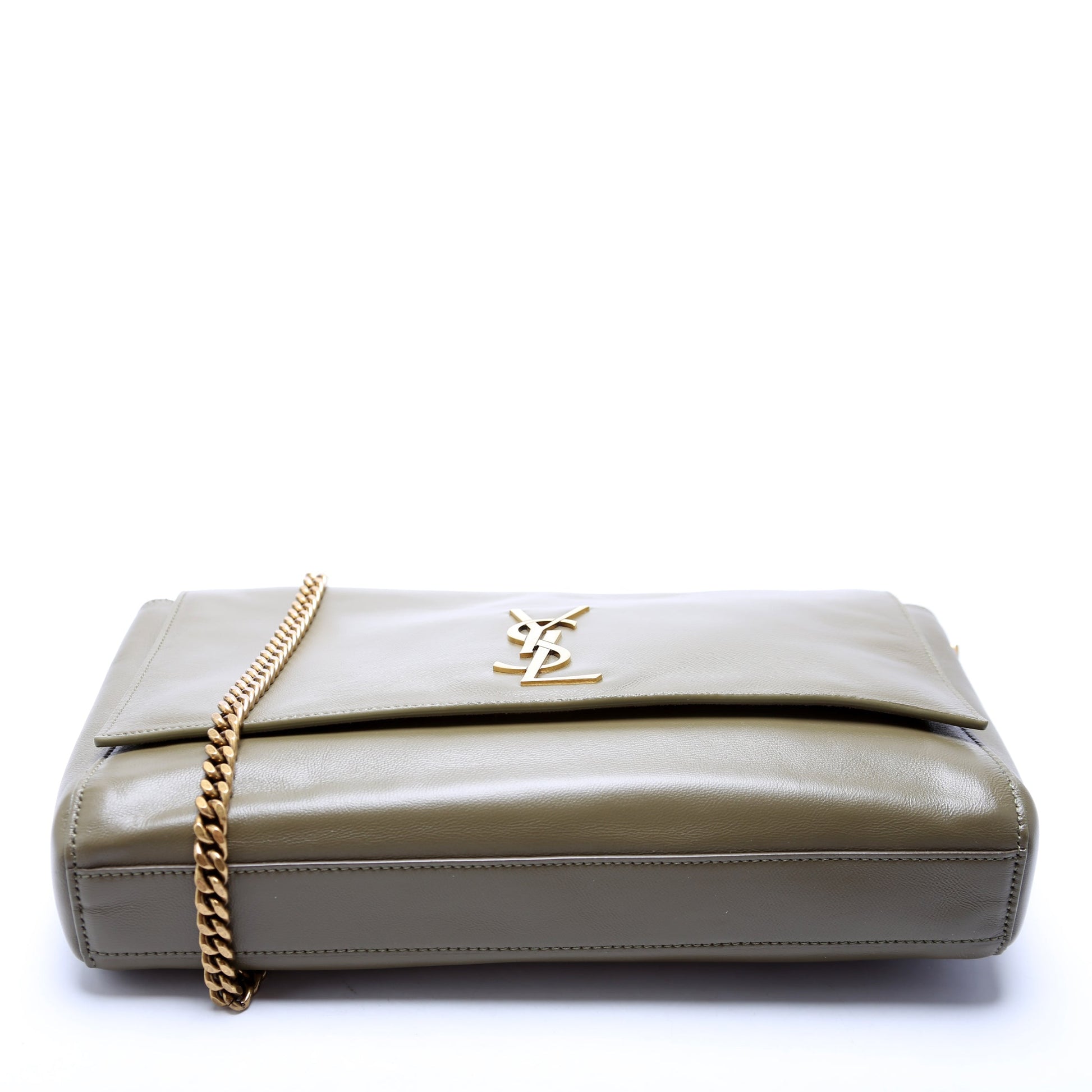 Saint Laurent Kate Satchel Medium Reversible Suede/Leather 553804 Green Bag