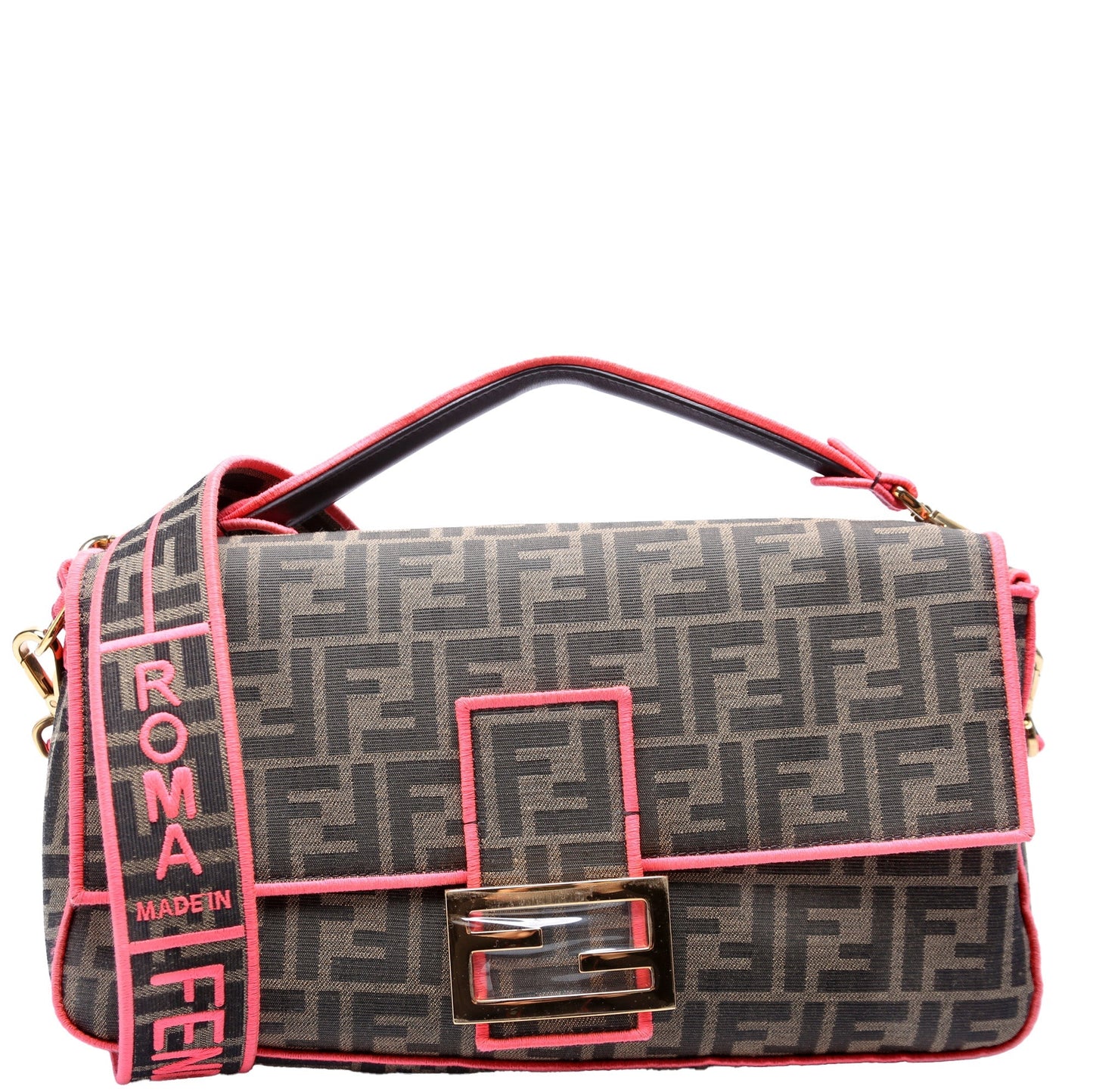 Fendi Baguette FF Roma 1974 Pink Bag