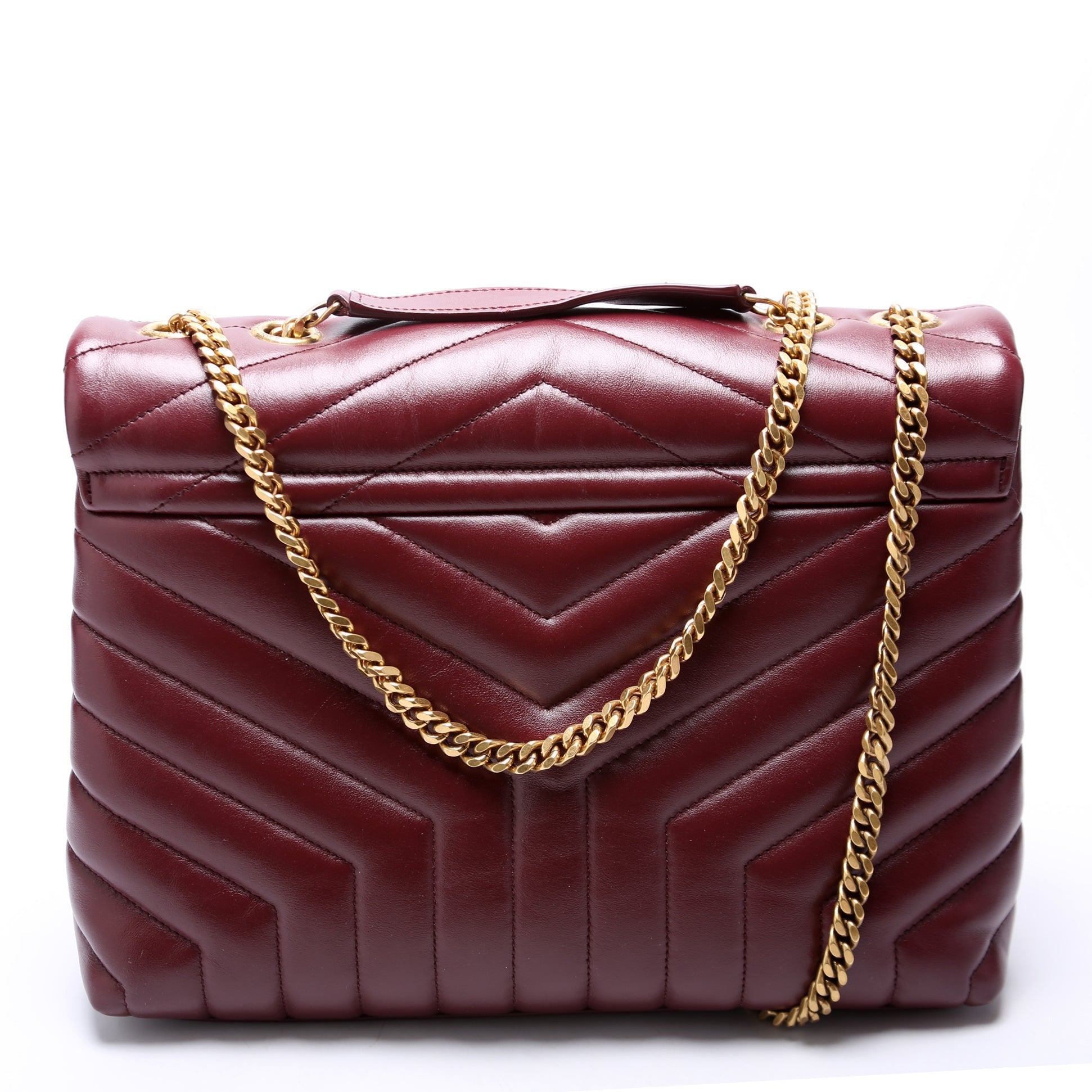 Saint Laurent Lou Lou Medium Quilted 574946 Burgundy Bag