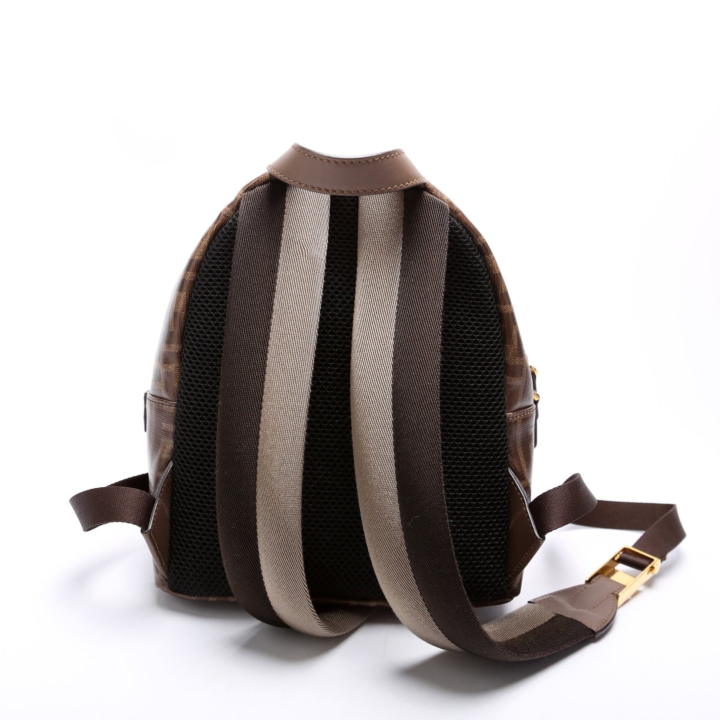 Fendi Fila FF Glazed Canvas Mini Backpack Brown Bag