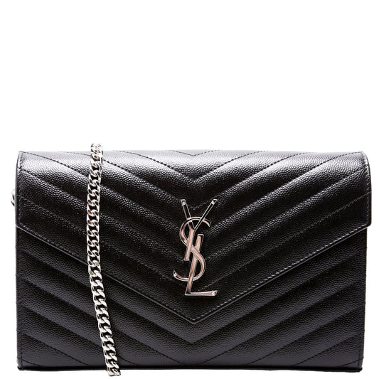 Saint Laurent Grain De Chain Wallet 377828 Black Bag
