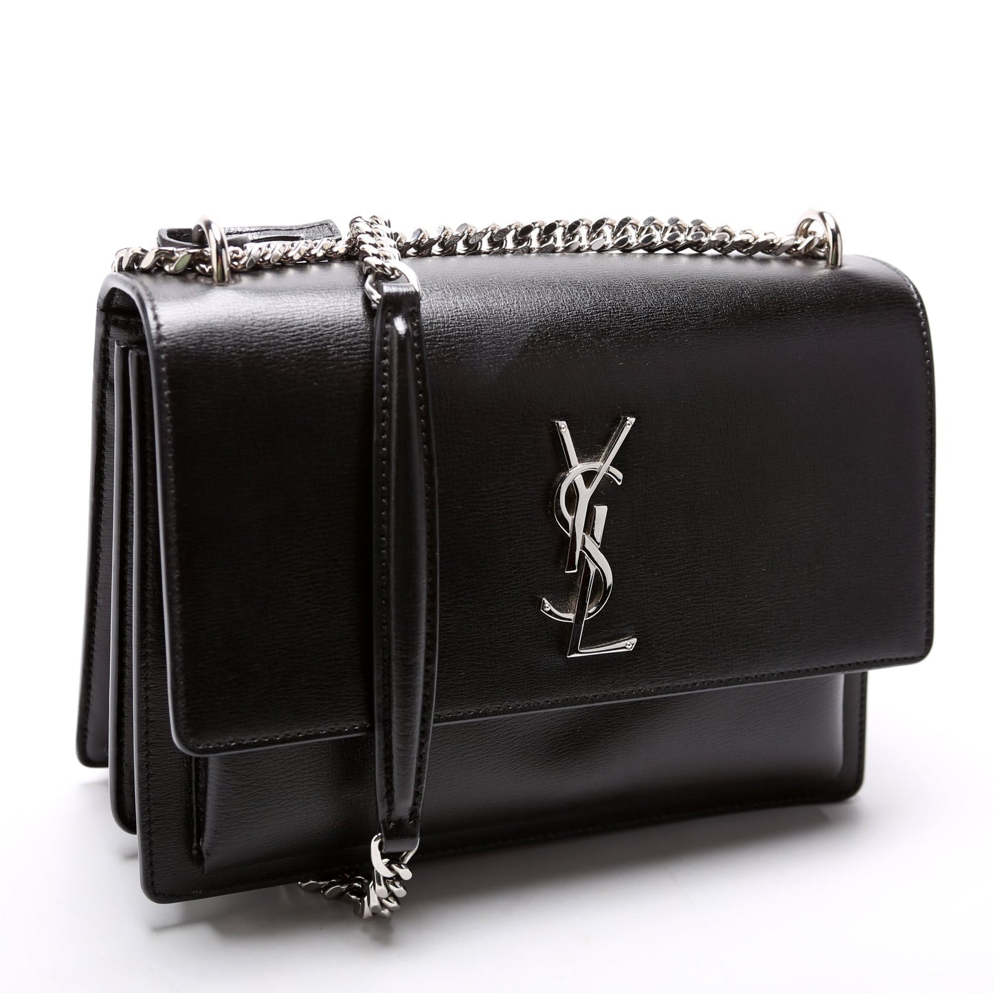 Saint Laurent SUNSET MED SMOOTH LTH 442906 BLACK (A) Bag