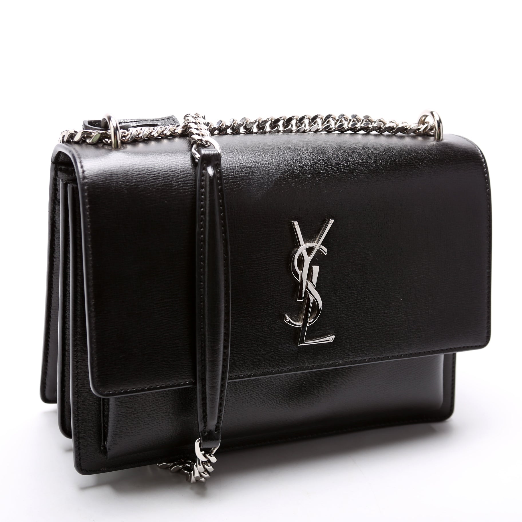 Saint Laurent SUNSET MED SMOOTH LTH 442906 BLACK (A) Bag