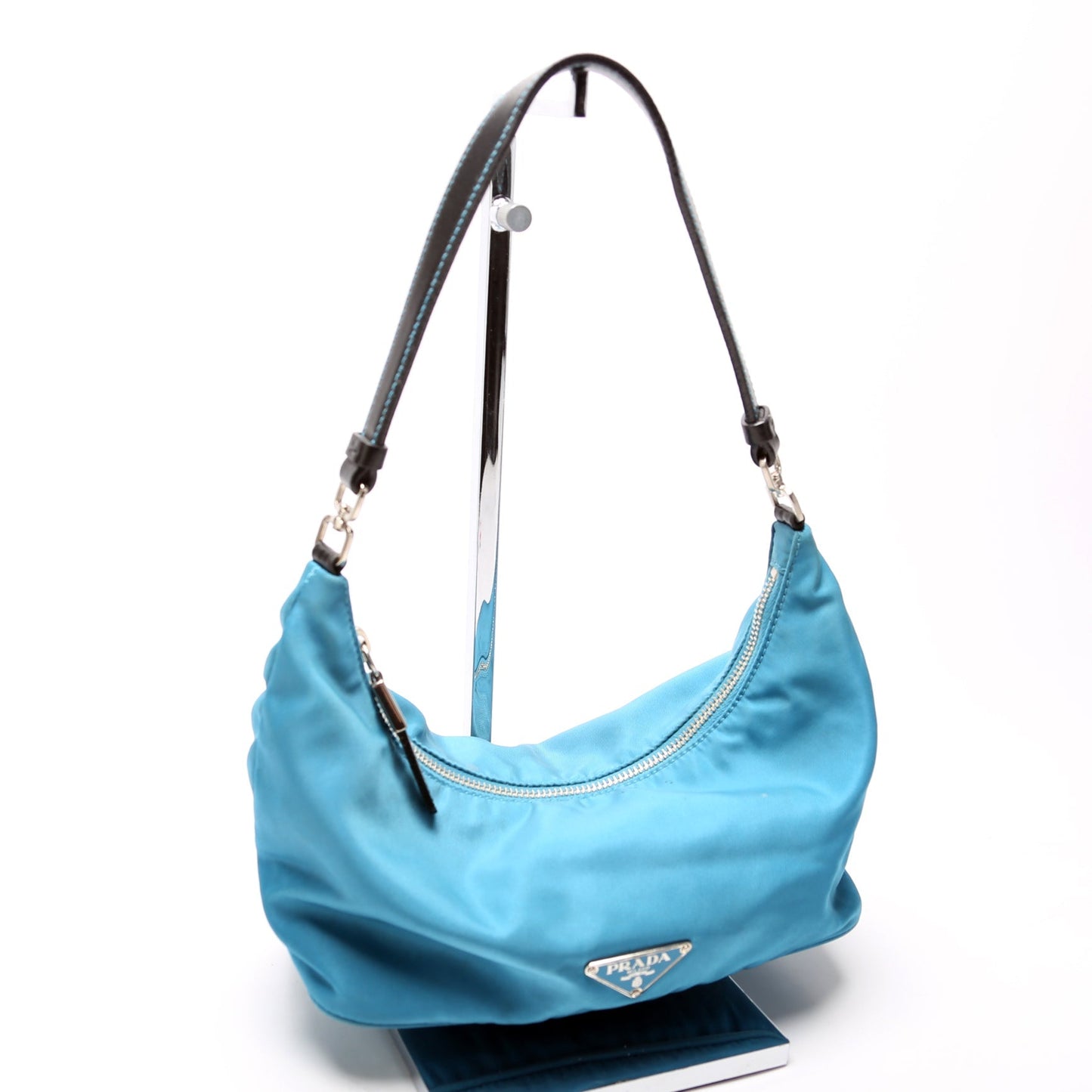 Prada Tessuto Nylon Sirio Mini Hobo Blue Bag