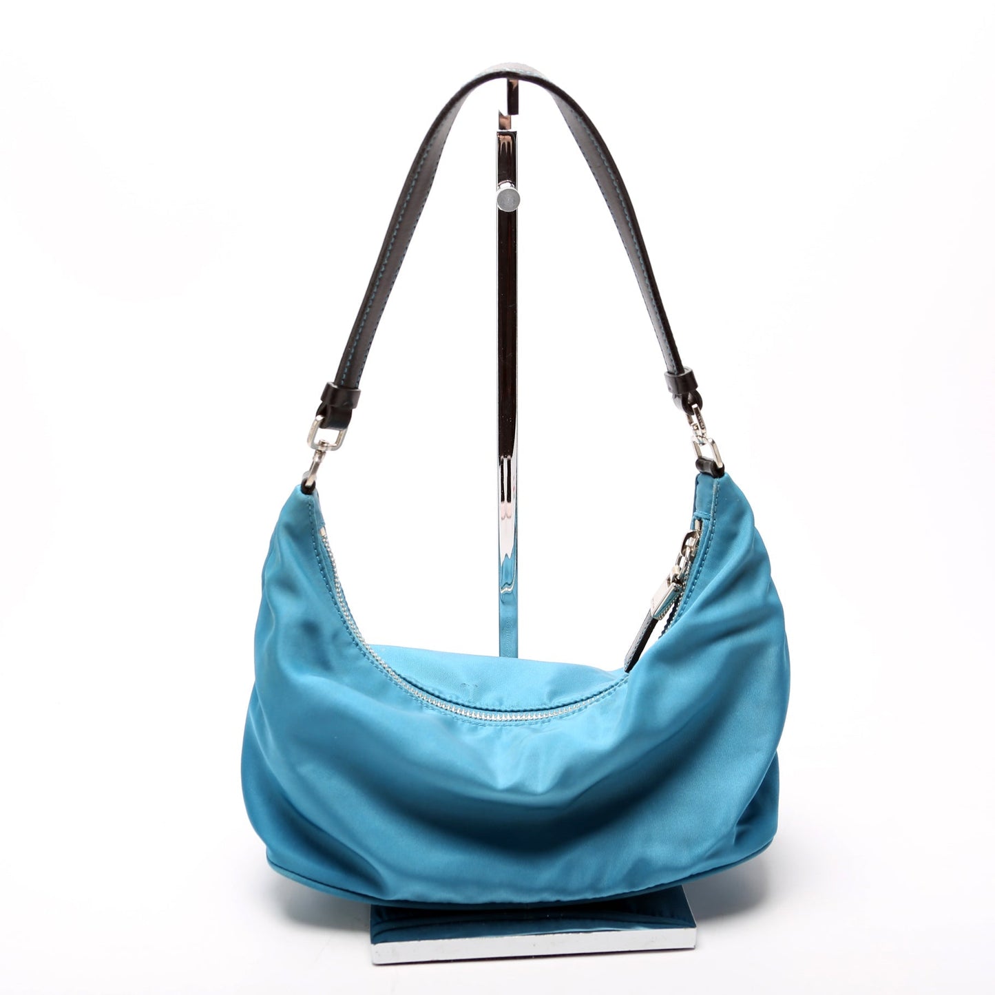 Prada Tessuto Nylon Sirio Mini Hobo Blue Bag