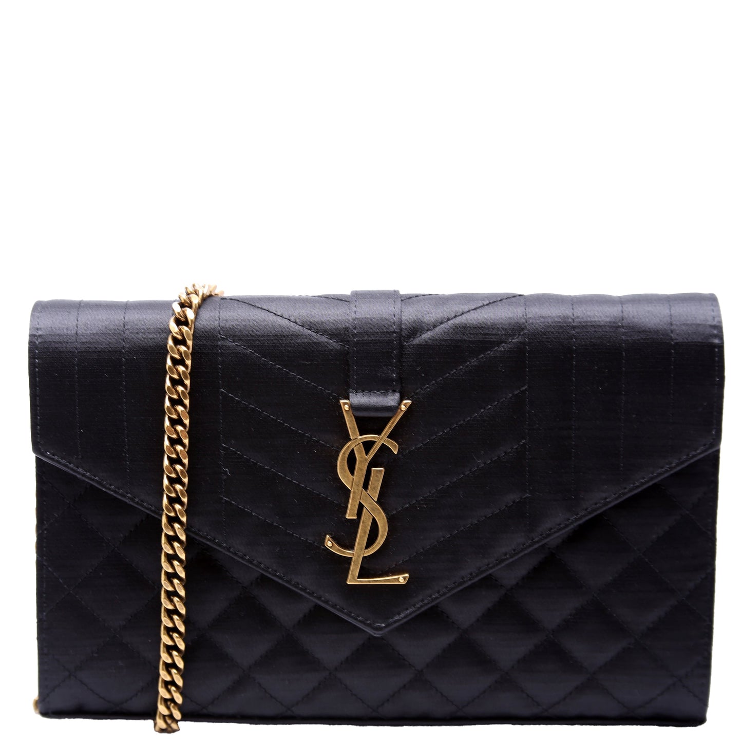 Saint Laurent Triquilt Satin Chain Wallet 620280 Bag
