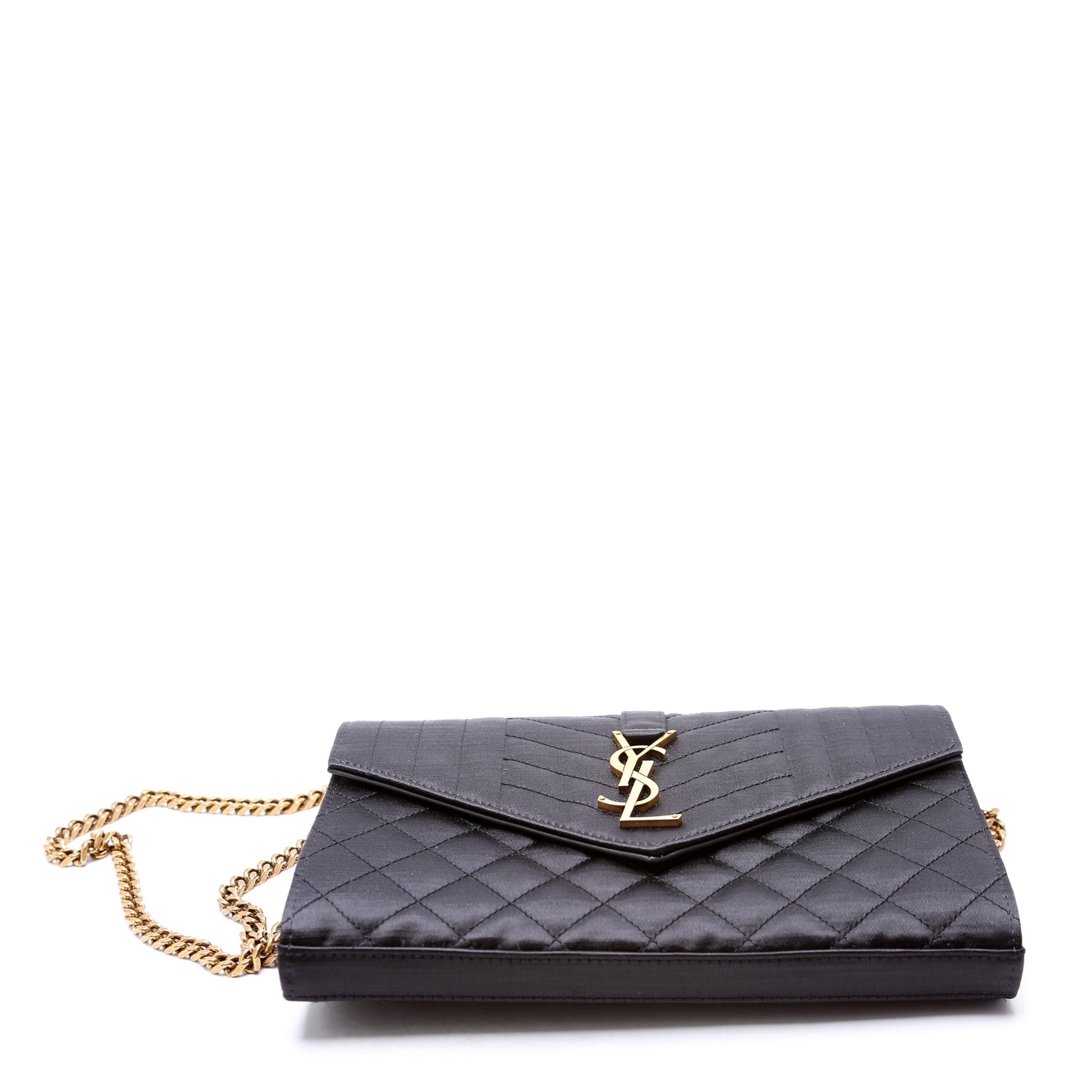 Saint Laurent Triquilt Satin Chain Wallet 620280 Bag