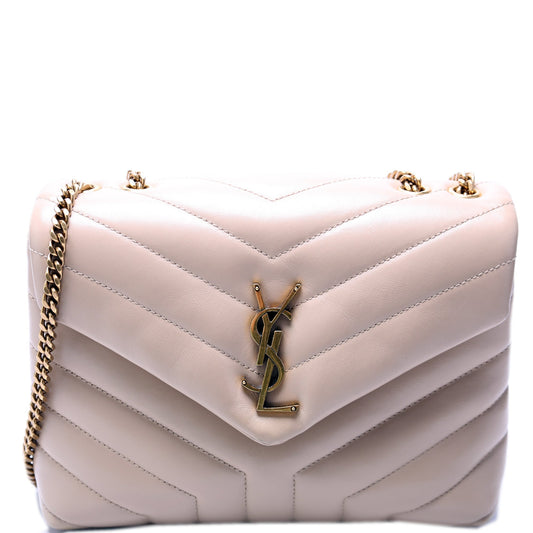 Saint Laurent Loulou Satchel Small Beige Bag