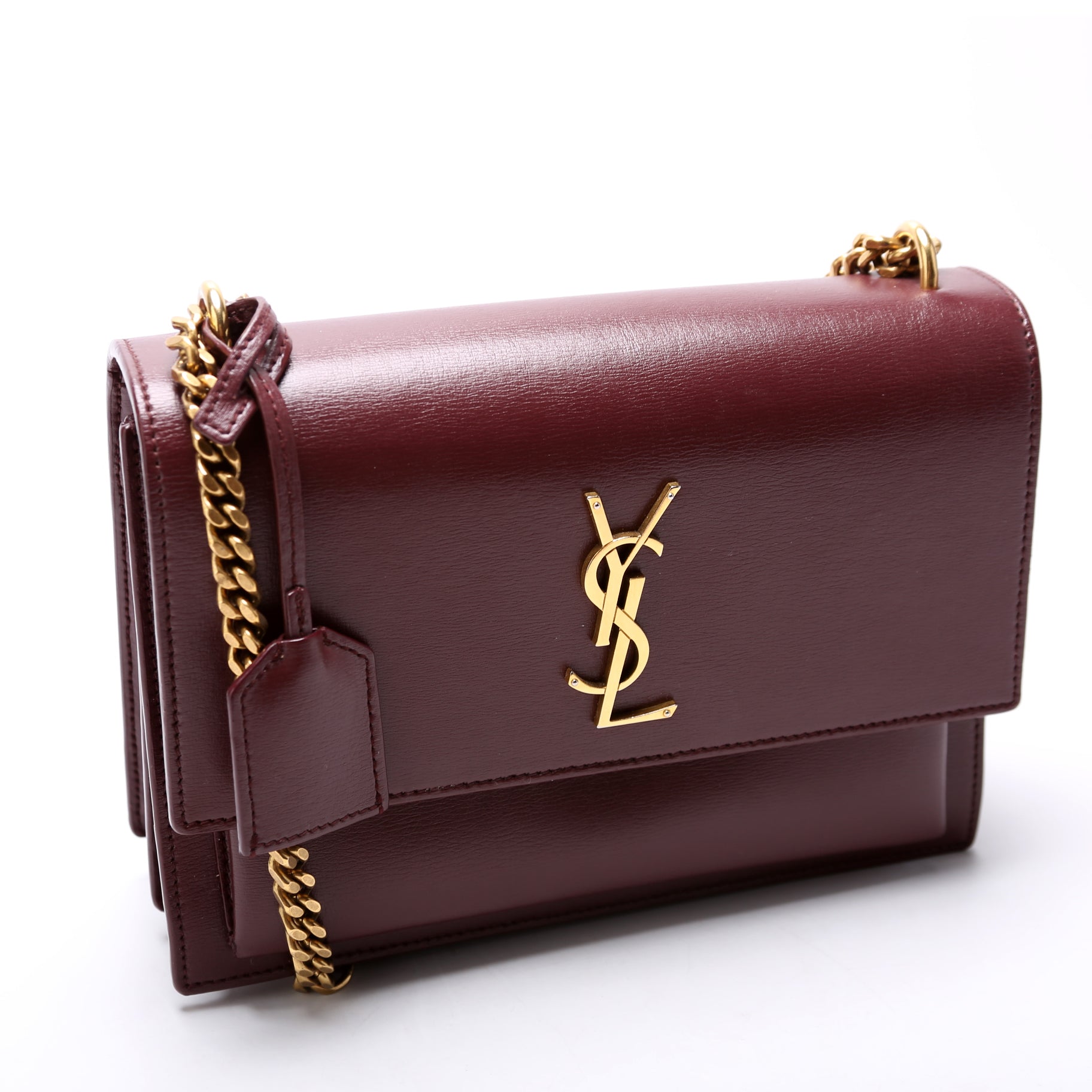 Saint Laurent Sunset Medium Smooth Leather 442906 Burgundy Bag