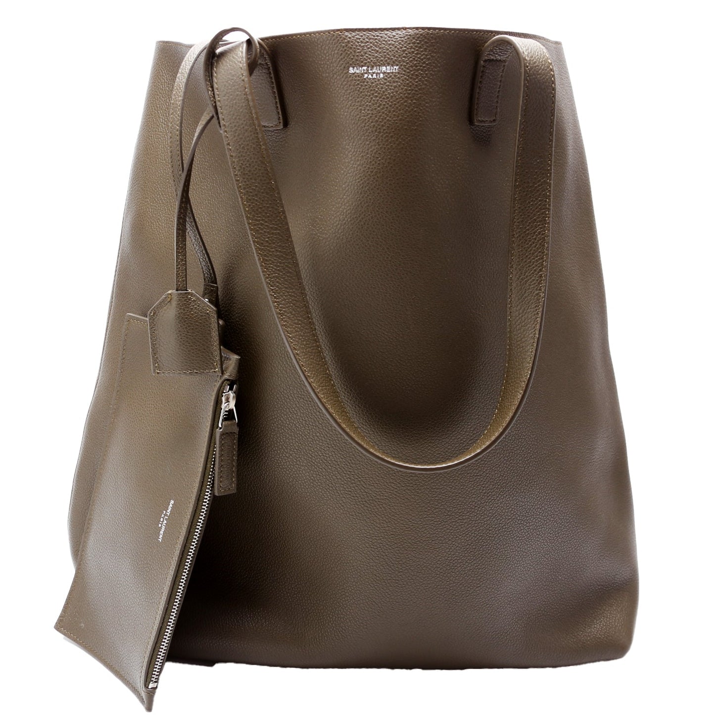 Saint Laurent Bold Shopping Tote Grain Leather Green Bag