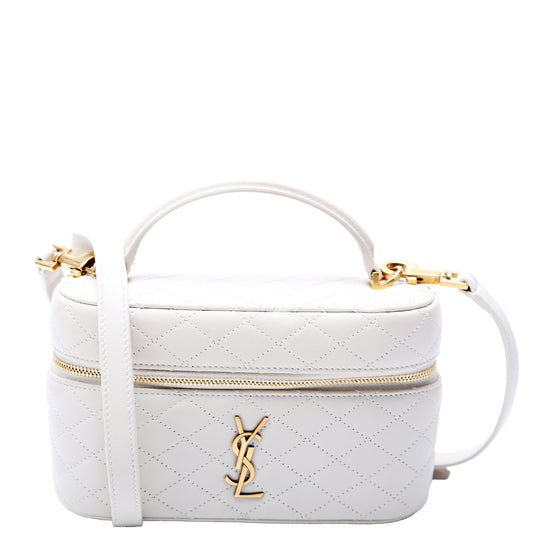 Saint Laurent Gaby Vanity Quilted Lambskin Cream Bag